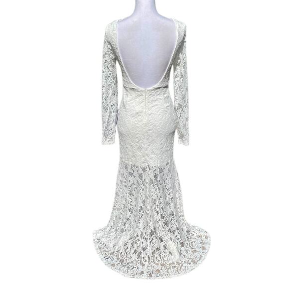 Lulus Way to Be Loved White Lace Long Sleeve Maxi Dress Women's Size Extra Small - Picture 7 of 14